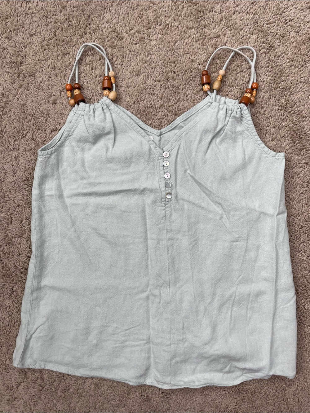 Maurices Light Sage Green Tank Top with Beaded Straps